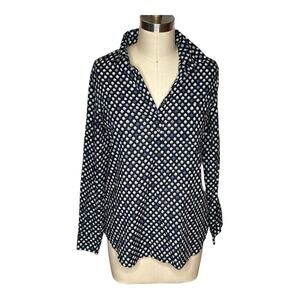 J.Crew Blue Floral Print Lightweight Cotton Button Up Shirt Blouse Women Size 6